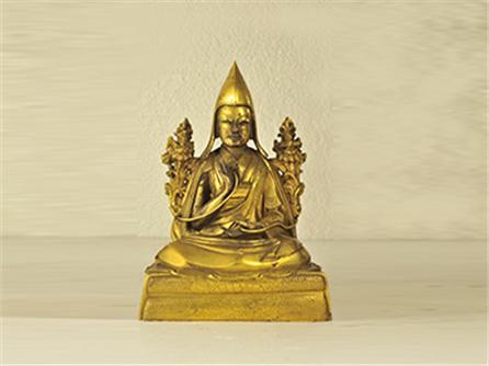 铜鎏金宗喀巴坐像 清（1644-1911年）