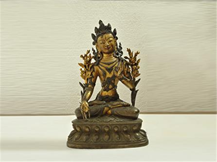 铜鎏金白度母坐像 清（1644-1911年）